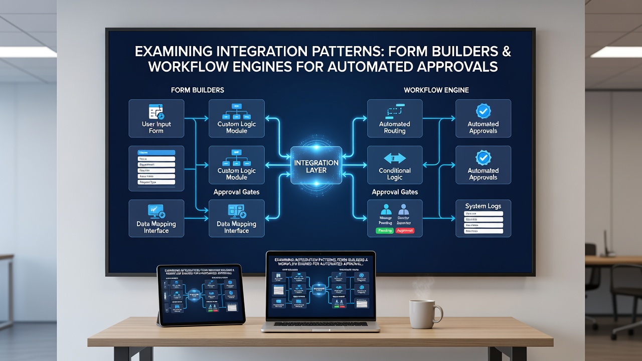 Flowchart illustrating webhook and API integration points between form and workflow components
